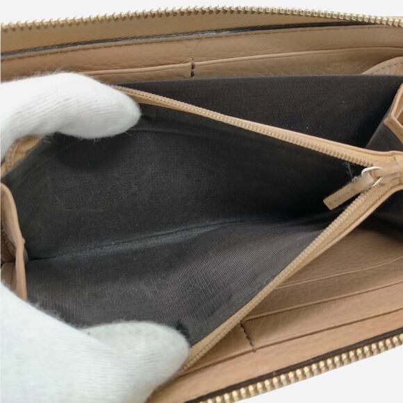 Gucci Beige Pebbled Leather Full-Sized Zip Around Wallet - Picture 6 of 9